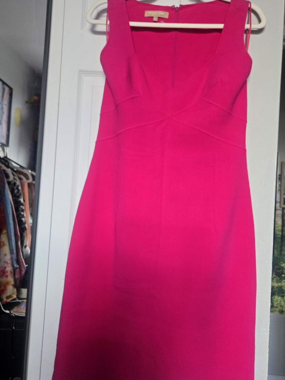 Michael Kors Bright Fuchsia Midi Sheath Dress